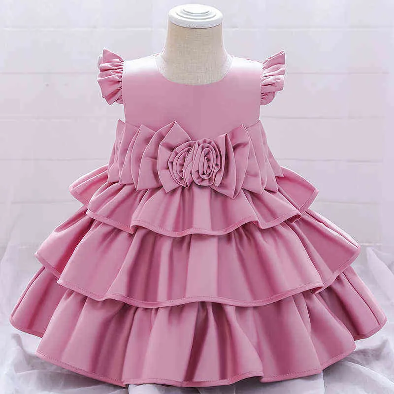 2021 Formal Baptism Dress 1st Birthday Dress For Baby Girl Clothig Bow Princess Dresses Elegant Party Dress Backless 1 2 5 Year G1129