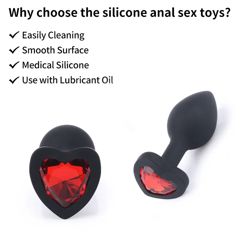 RUNYU Silicone Anal Sex Toys for Women and Men Erotic Butt Plugs with Colorful Crystal Jewelry Adult Beads Anus Product Anal Pl X0401