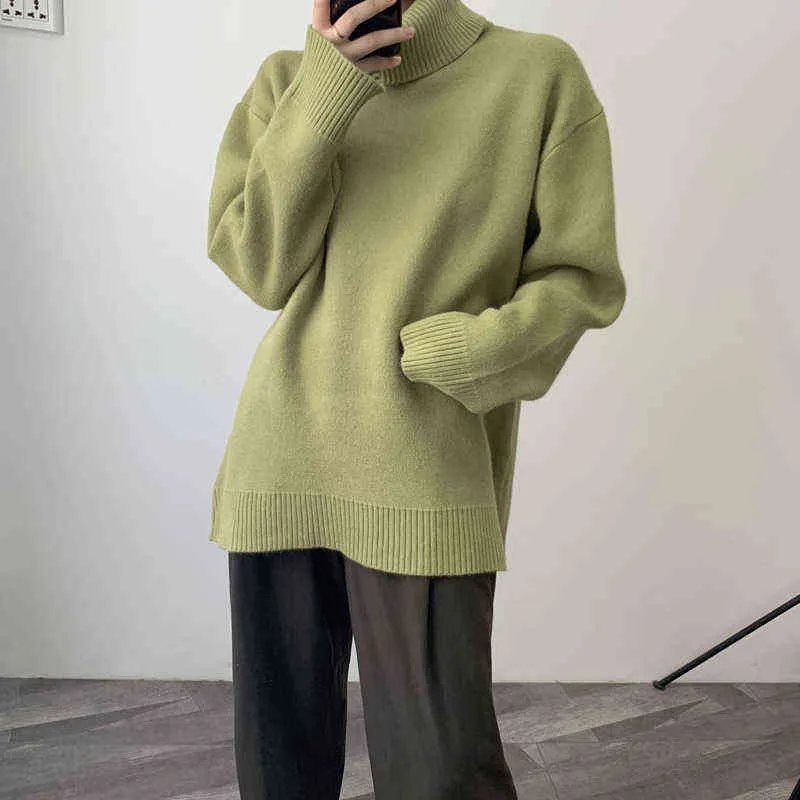 Зимний свитер 2021 корейская версия твердого цвета толстый свитер женское свитер Alpaca с длинным рукавом Y1110