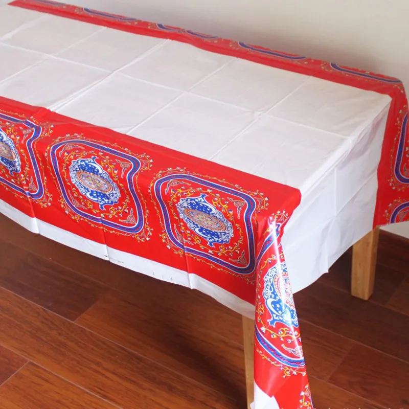 Plastic Ramadan Table Cover EID Mubarak Decoration Tablecloth for Muslim Islamic Party Tableware 5 Styles for Choose7700890