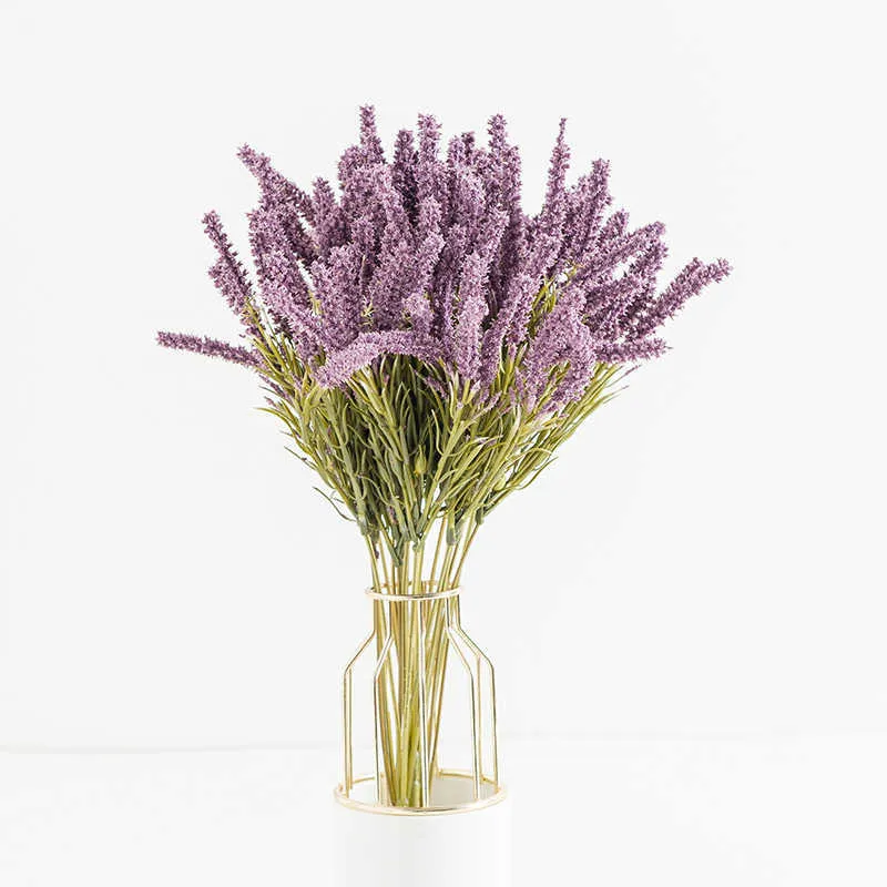 Artificial Plant Lavender Wheat Ears Home Decor Christmas Crafts Flower arrangement Diy Living Room Fake Flowers Bonsai Wedding Y0630