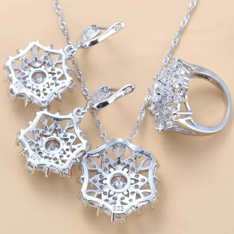 Dubai bruids bruiloft accessoires zilveren kleur natuurlijke Oostenrijk kristal grote sieraden sets voor vrouwen luxueuze kostuum H1022