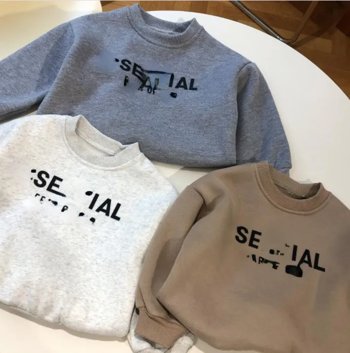 2-piece Set Children's Winter Cashmere Suit Boys and Girls Stereo Letters Sweater Pants Children's Suit Sports and Leisure