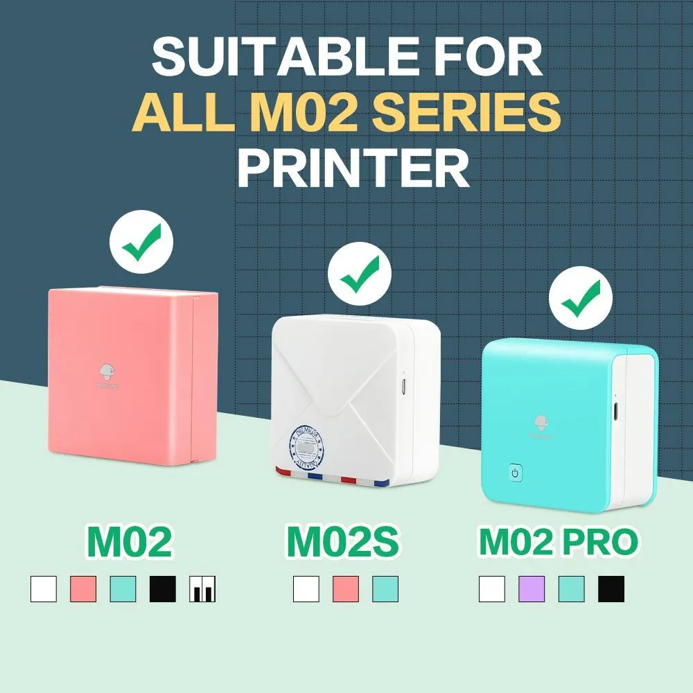 3 Rolls смешанный прозрачный / полупрозрачный / обычный наклейка термальная бумага для принтера серии Phomemo M02