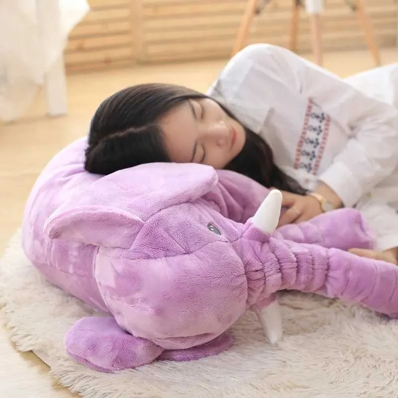 40/60CM éléphant en peluche oreiller infantile doux pour dormir animaux en peluche jouets bébé Playmate cadeaux pour amis enfants 210728