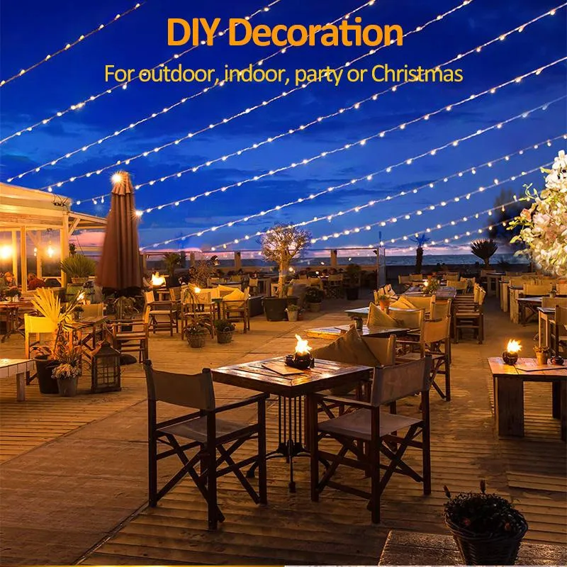 Louilles de corde à LED solaire diy fée décorative Light Lampe à bande intérieure extérieure pour le jardin de fête de Noël Grow263l