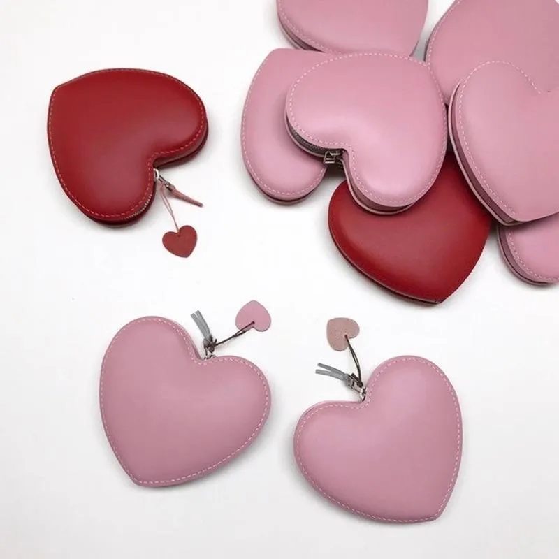 Wallets 2021 Ladies Coin Purse Pink Girl Heart-shaped Clutch Bag Cute Women1265f