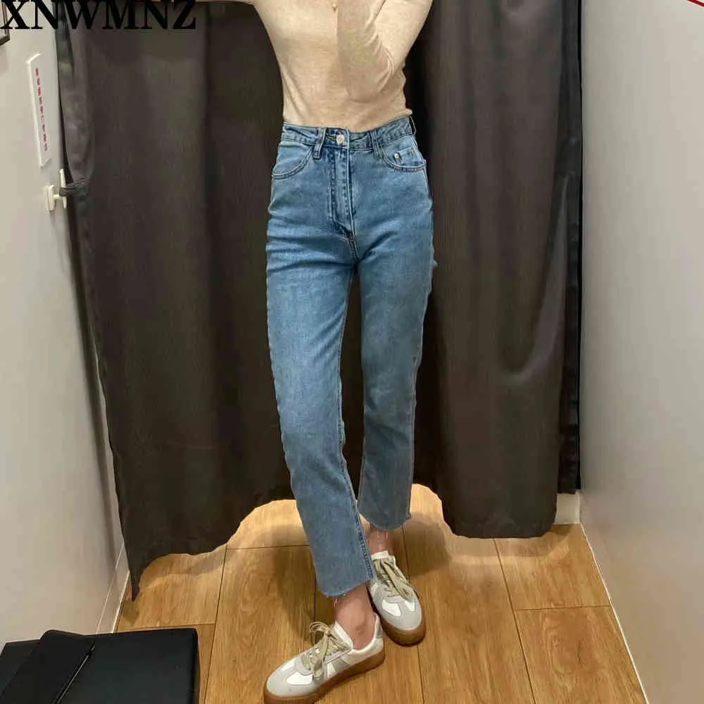 Mode Lady Women Femal Ladies Slim Fit Hi-Rise Jeans High Wasit Elegant Lite Sträckt Seamless Hems Zip Fly Pant 210520