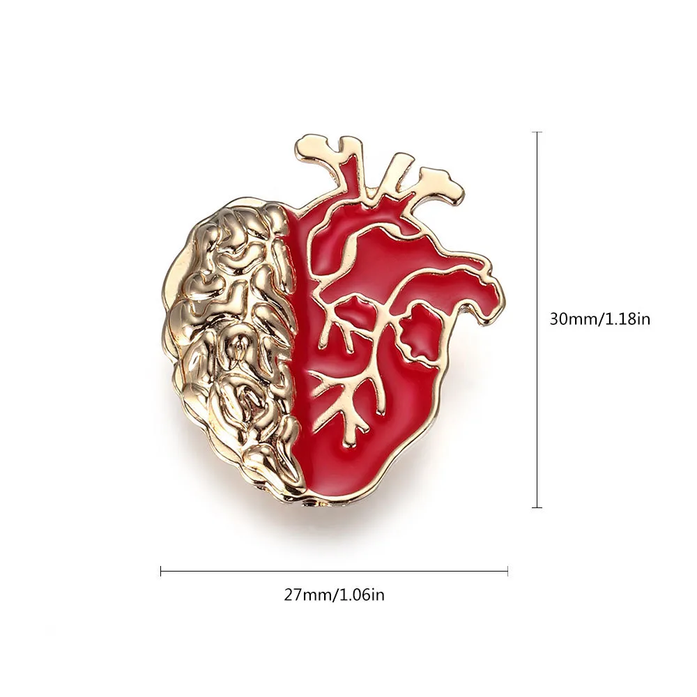 Anatomical Heart Brooch Metallo Pin Gepel Donne Badge Anatomia Gioielli intera Biologia Medical Student Doctor Regalo