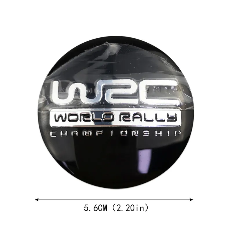 Universal 4PCS 5.6cm For WRC Logo Car Wheel Center Hub Caps Badge Emblem Sticker for Mercedes W205 Kia Optima K5 Audi A3 Subaru