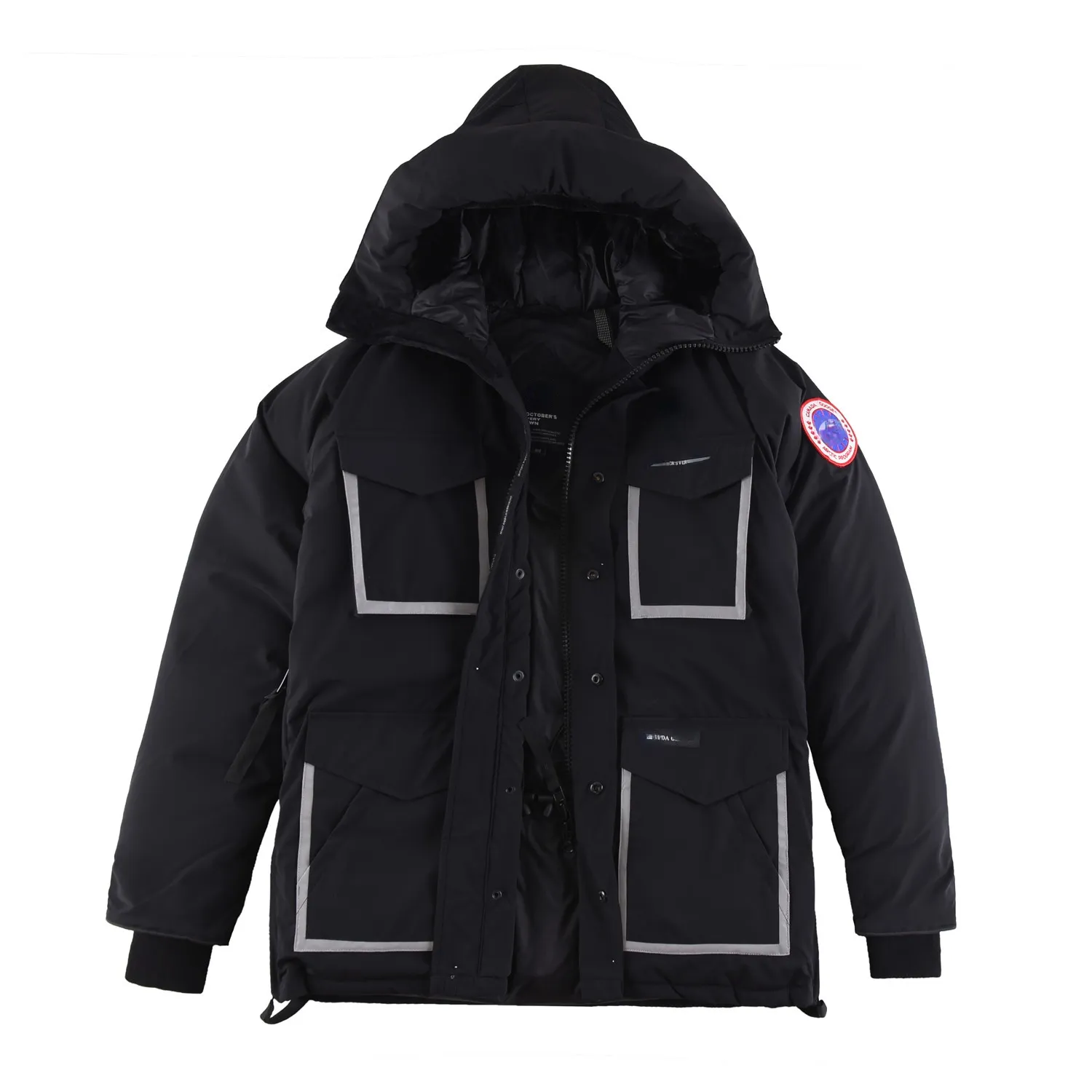 남성 겨울 럭셔리 자켓 패션 프린트 디자인 까마귀 코트 따뜻한 Parkas windproof 자켓 Y600A4630
