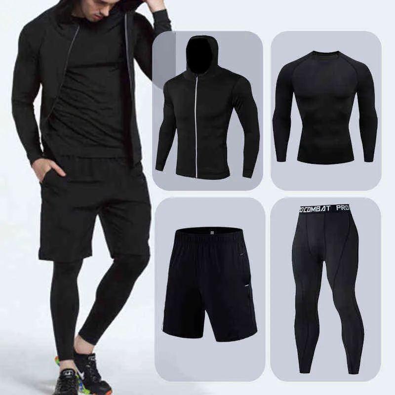 Vinter toppkvalitet termiska underkläder män sätter kompression sport kostym svett snabb torkning termo underkläder män kläder 211108