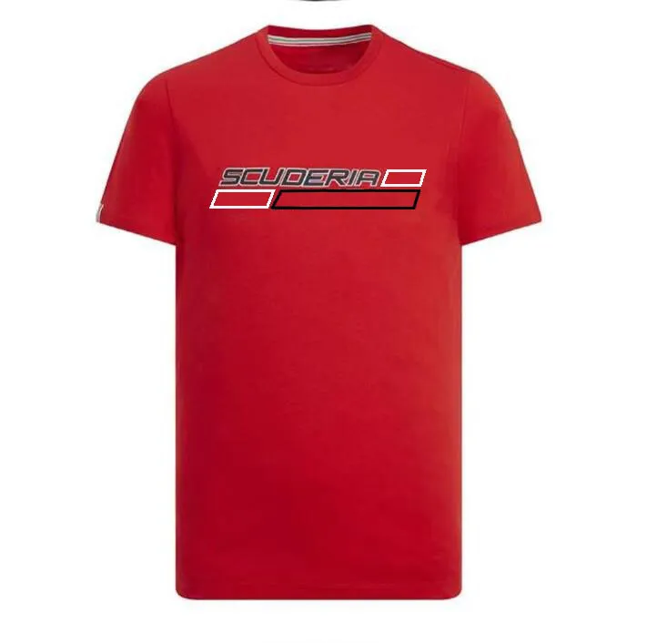 2021 New Summer Formula One F1 팀 인쇄 빨간색 짧은 슬리브 대형 크기 동일한 스타일 사용자 정의 가능한 레이싱 사이클링 스웨트 셔츠 281m