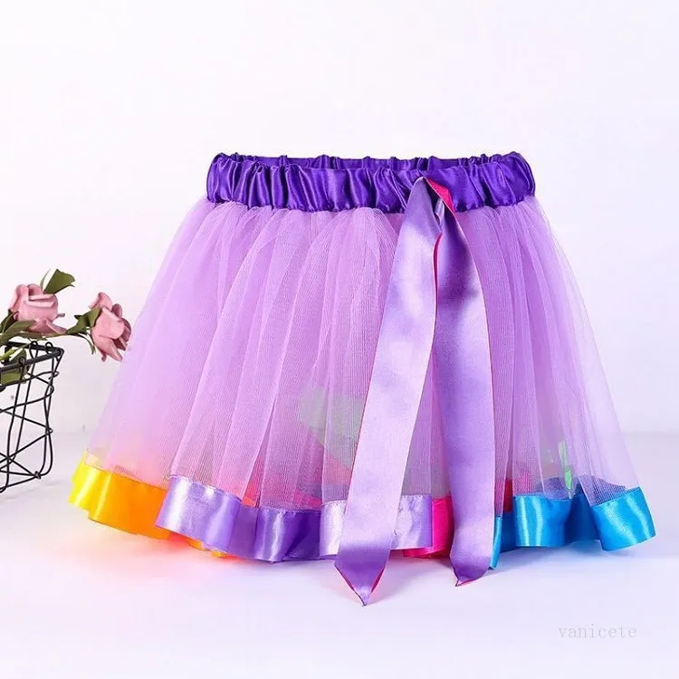 6 цветная детская одежда радуга юбки сетки туту юбка рождественские детские танцевальные характеристики детские юбка партии украшения T2i52149