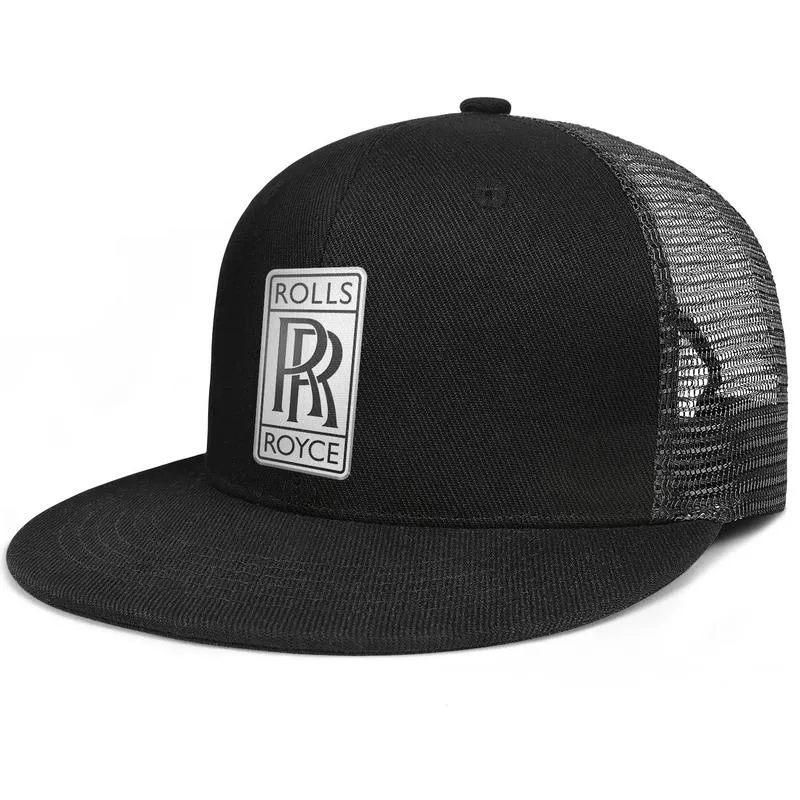 Rolls Royce RR Logo Symbool Emblem Unisex Flat Brim Trucker Cap Cool Vintage Baseball Hats Logo Gay Les Rainbow Bright Metal Gold H252C