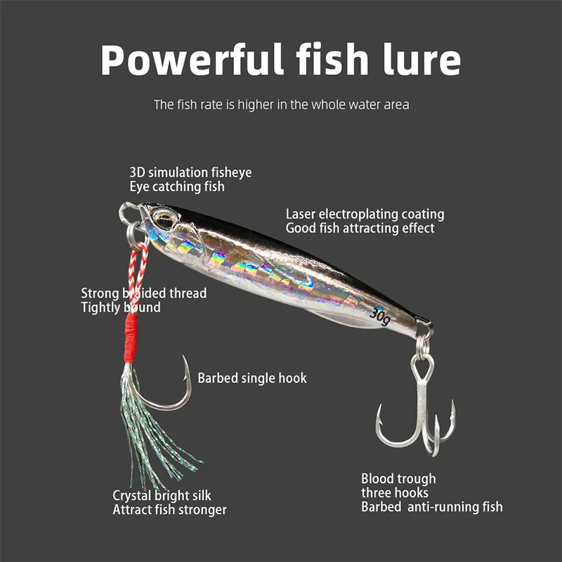 Новая японская береговая литая бионическая приманка, металлическая свинцовая приманка для рыбы, железная расшитая блестками штамповка, рыболовные приманки bait261y