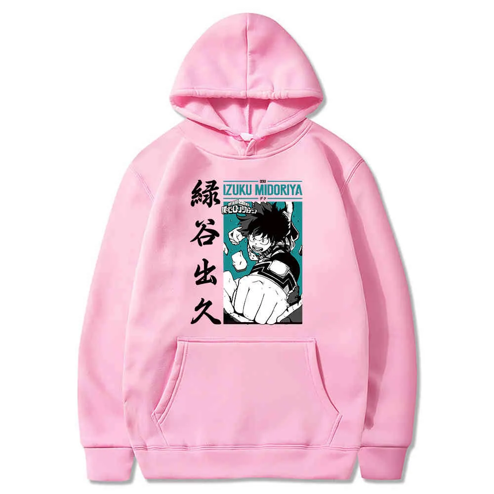 Anime My Hero Academia Hoodie Men Boku No Hero Academia Cartoon HoodieFunny Deku Graphic Hoodie Tops Y0319