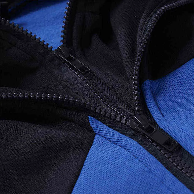 Winter Herrenbekleidung Mode Druck Hoodies 2 Stück Set Reißverschluss Sweatshirts Casual Sport Jogginghose Männliche Trainingsanzüge 211103