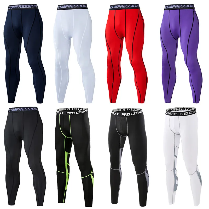 Męskie spodnie ściskające męskie rajstopy legginsy do biegania siłowni sport fitness Quick Joggings Workout Trainning Spodnie