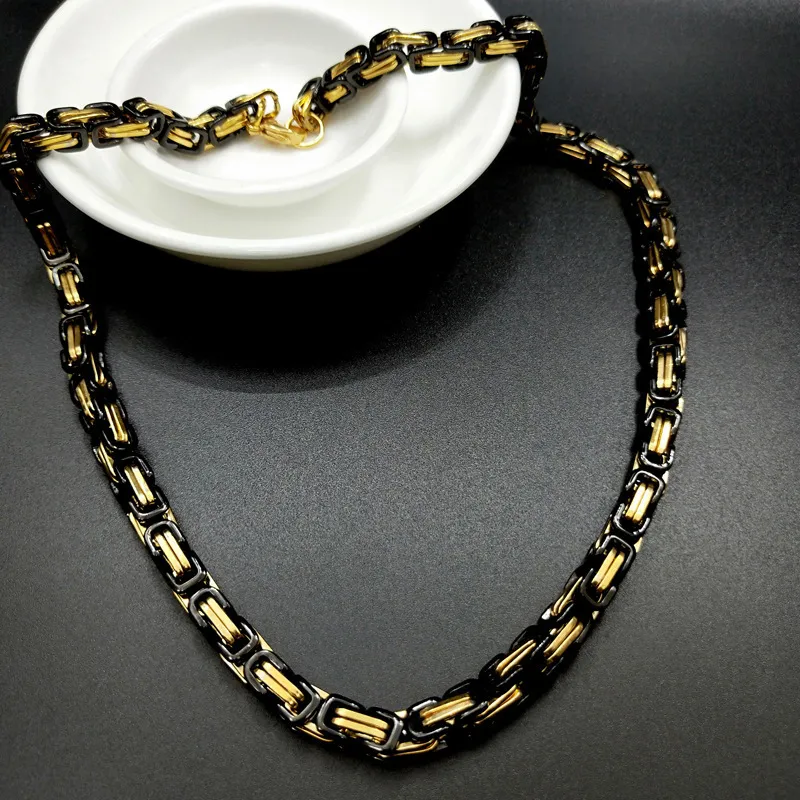 Hip Hop Tennis Loop Chain Men Men Titanium Steel Necklace Jewelry Byzantine Imperial4239290