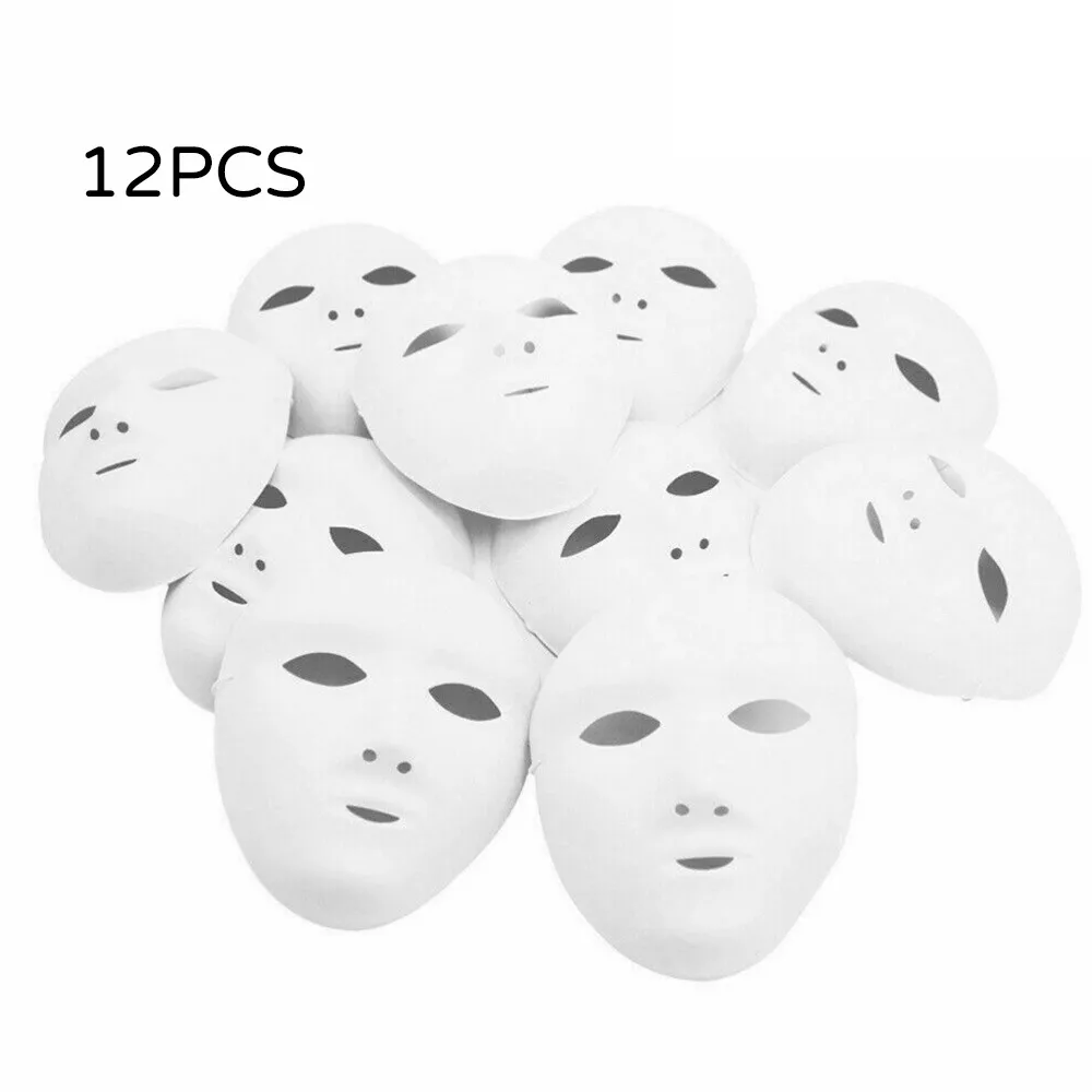 Blank Masks White DIY Halloween Costumes Cosplay For Masquerade Party Festival Accessories Decoration