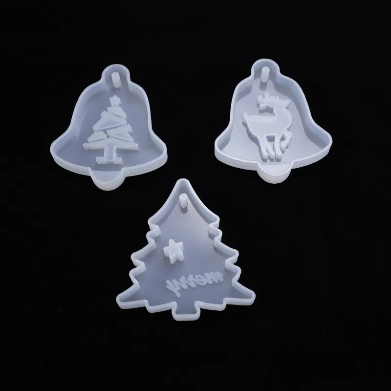 Stampi in silicone alce di Natale fai-da-te Albero di natale 3D Gel di silice Mini stampo Decoratore la casa Ornamenti Regalo di festival Decorazione pendente BH5332 WLY