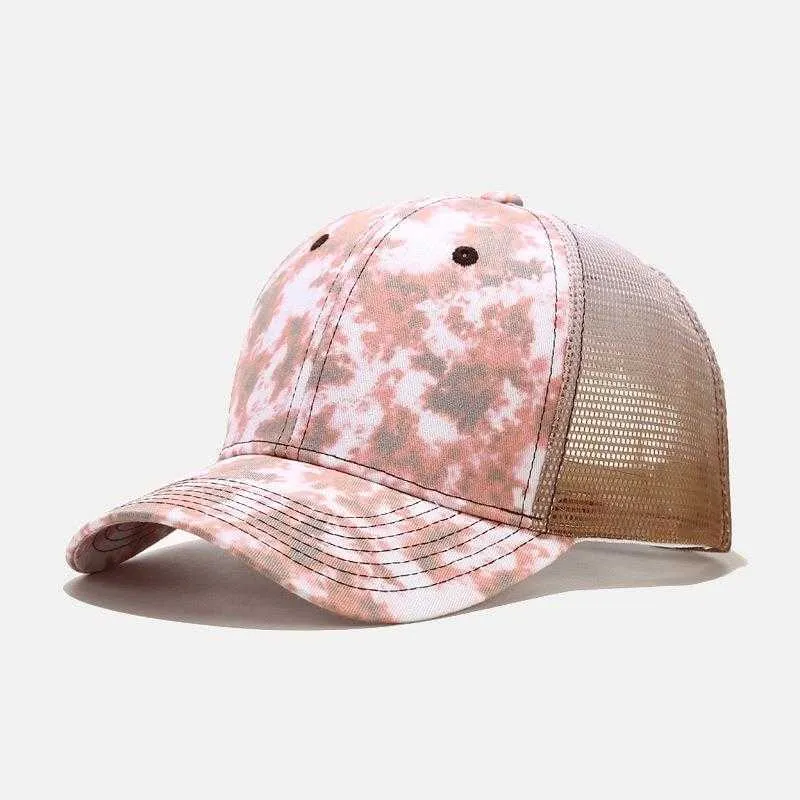 Summer Women Cross Cross Ponytail Hat Niechlujne bułka baseballowa czapka Vintage Cold Kolor oddychający czapki ciężarówki z czapki 210531283i