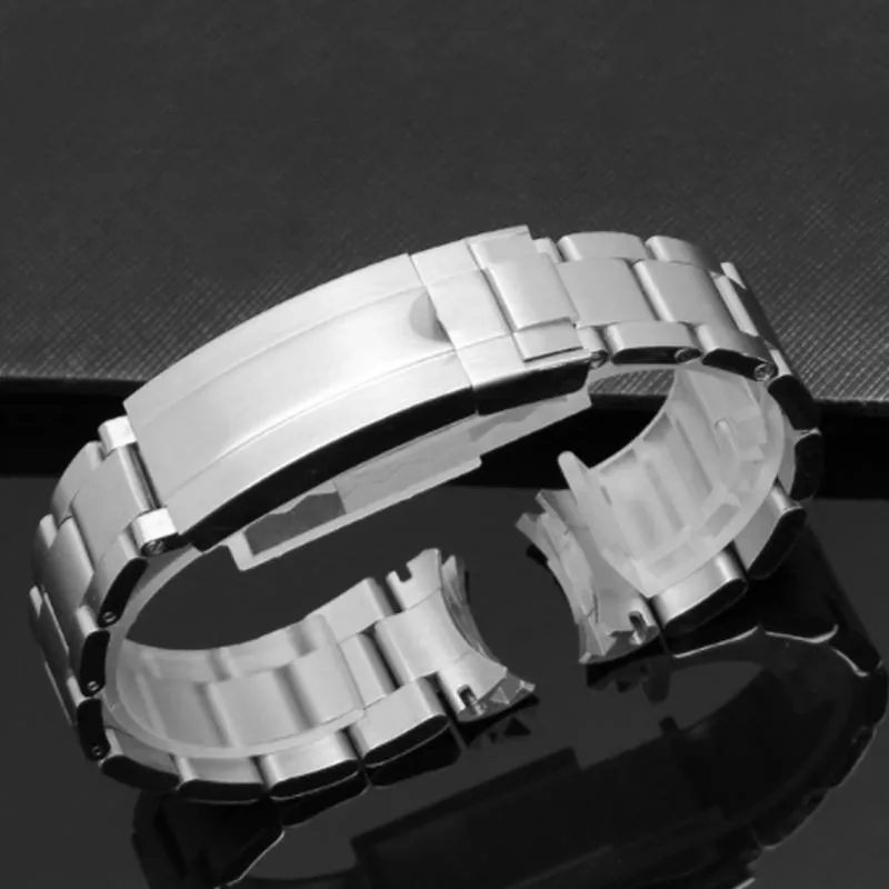 Horlogebanden 316L Roestvrij Stalen Horlogeband 20 Mm 21 Mm Heren Horloges Band Stevige Metalen Band Voor Armband Vouw gesp2864