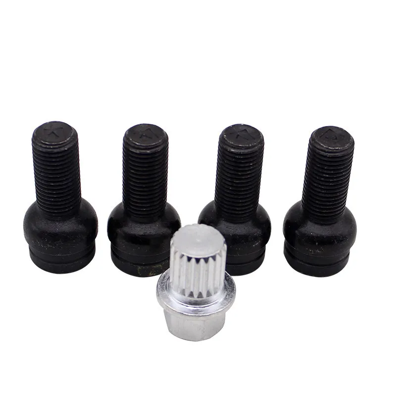 ₩28,049에서 M14 * 1.5mm 블랙 스틸 휠 볼트 잠금 러그 너트 골프 보라 자동차 액세서리에 대 한 키로 세트 1K0 ...