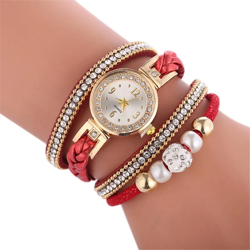 Hochwertige schöne Mode Frauen Armband Uhr Ladies lässig runde analoge Quarzgelenk Zegarek Damski F1 Armbanduhren 257a