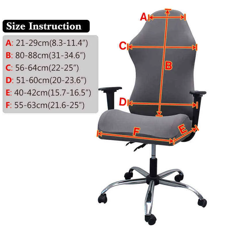 Waterdichte gaming stoel Cover Computer Elastische Fauteuil Slipcovers Seat Arm Office Covers exclusief 211116