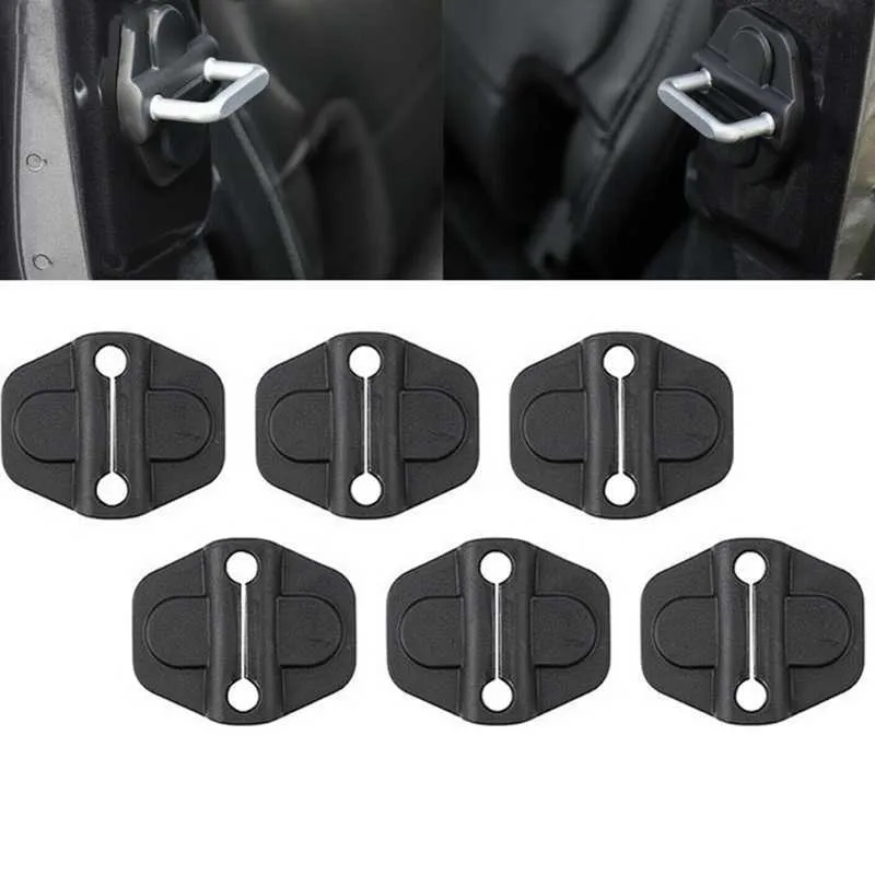 Boucle de décoration à boucle de protection de 6 pièces de serrure de porte Pieces pour -2020 Wrangler JL, accessoires extérieurs ABS