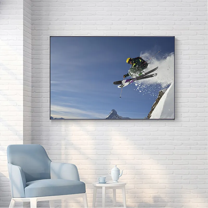 Moderne Skifahren Sport Druck Leinwand Malerei Poster Snowboarden Schnee Berg Wingsuit Fliegen Wand Dekor Kunst Für Zimmer Cuadros