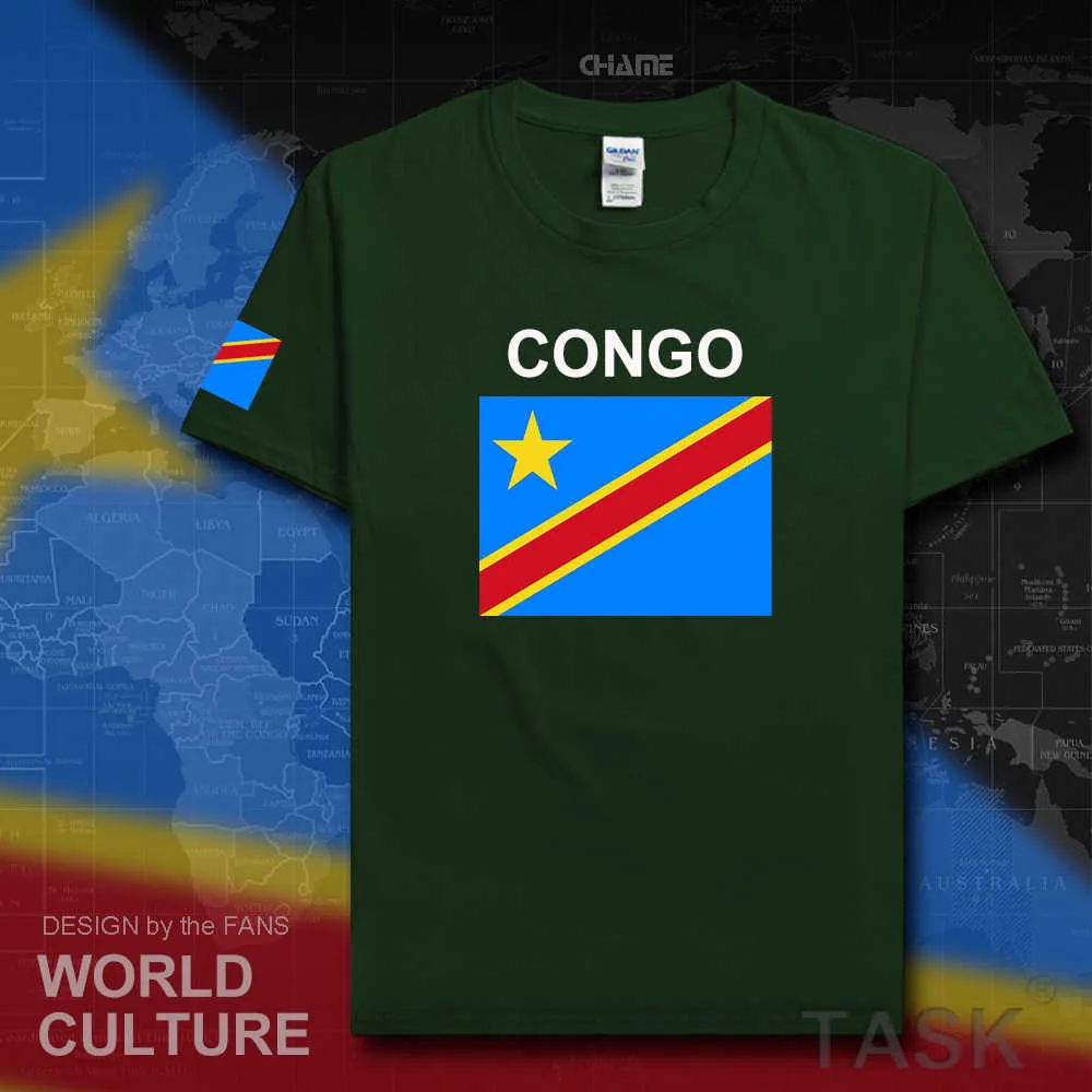 Dr Kongo Erkekler T Shirts Formalar Ulus Takımı Pamuk T-Shirt Spor Salonları Giyim Tee Ülke Tops Cod Drc Droc Congo-Kinsha Congolese X0621