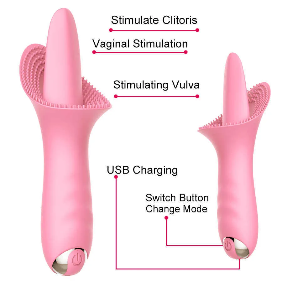 Rechargeable 10 Vibration Modes Tongue Cunnilingus Massager Licking Clitoris Stimulation Tightening Pussy Sex Toys for Women P0816