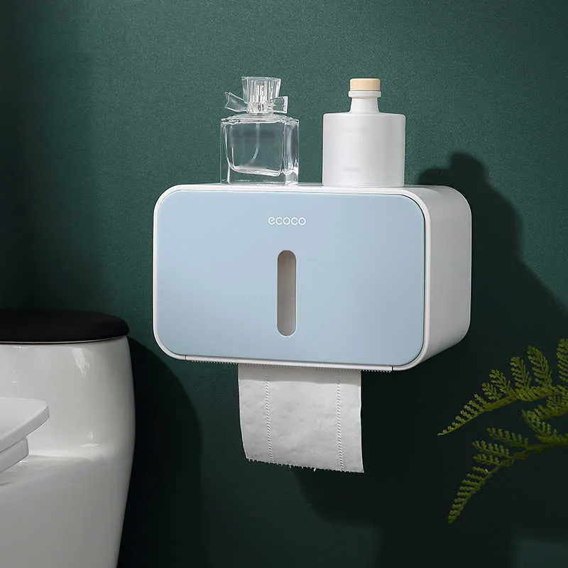 Porte-papier hygiénique étanche étagère de rangement pour la maison salle de bain pliable cintre boîte à mouchoirs étagère murale rouleau 210818