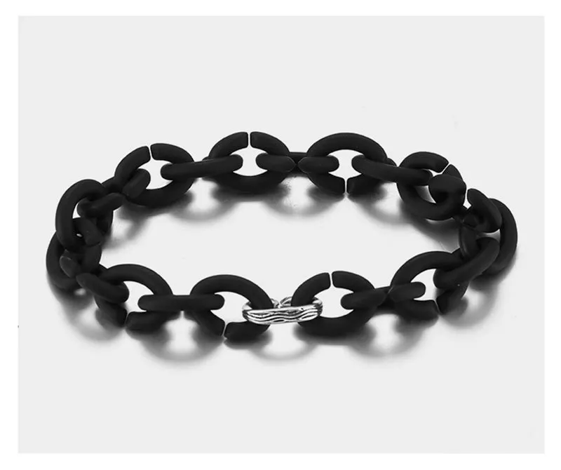 Perles rondes 10 couleur 21 cm Bracelets Pour Femme Bijoux Caoutchouc Dur X Bracelet mode Hip hop style cadeaux