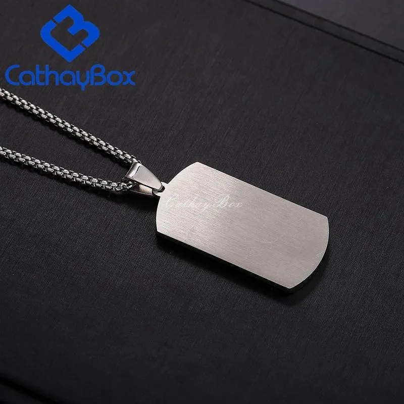 Men's Carbon Fiber Dog Tags Pendant Necklace With Chain 24 Stainless Steel Jewelry CB57A008 Necklaces248i