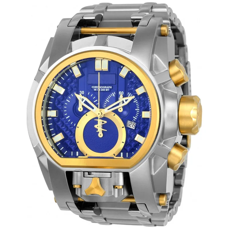 Réserve Boulon Zeus Montre De Luxe Invaincue En Acier Inoxydable Top Qualité Hommes Montre À Quartz Invicto Reloj De Hombre