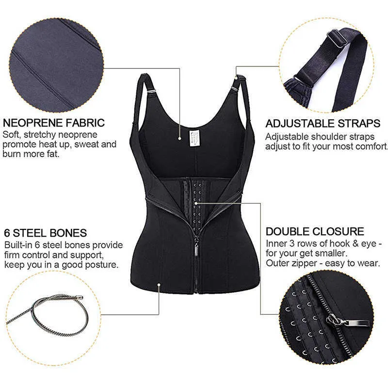 Taille formateur gilet pour femmes perte de poids minceur Shapewear Sauna sueur néoprène débardeur sous le buste Corset entraînement corps Shaper