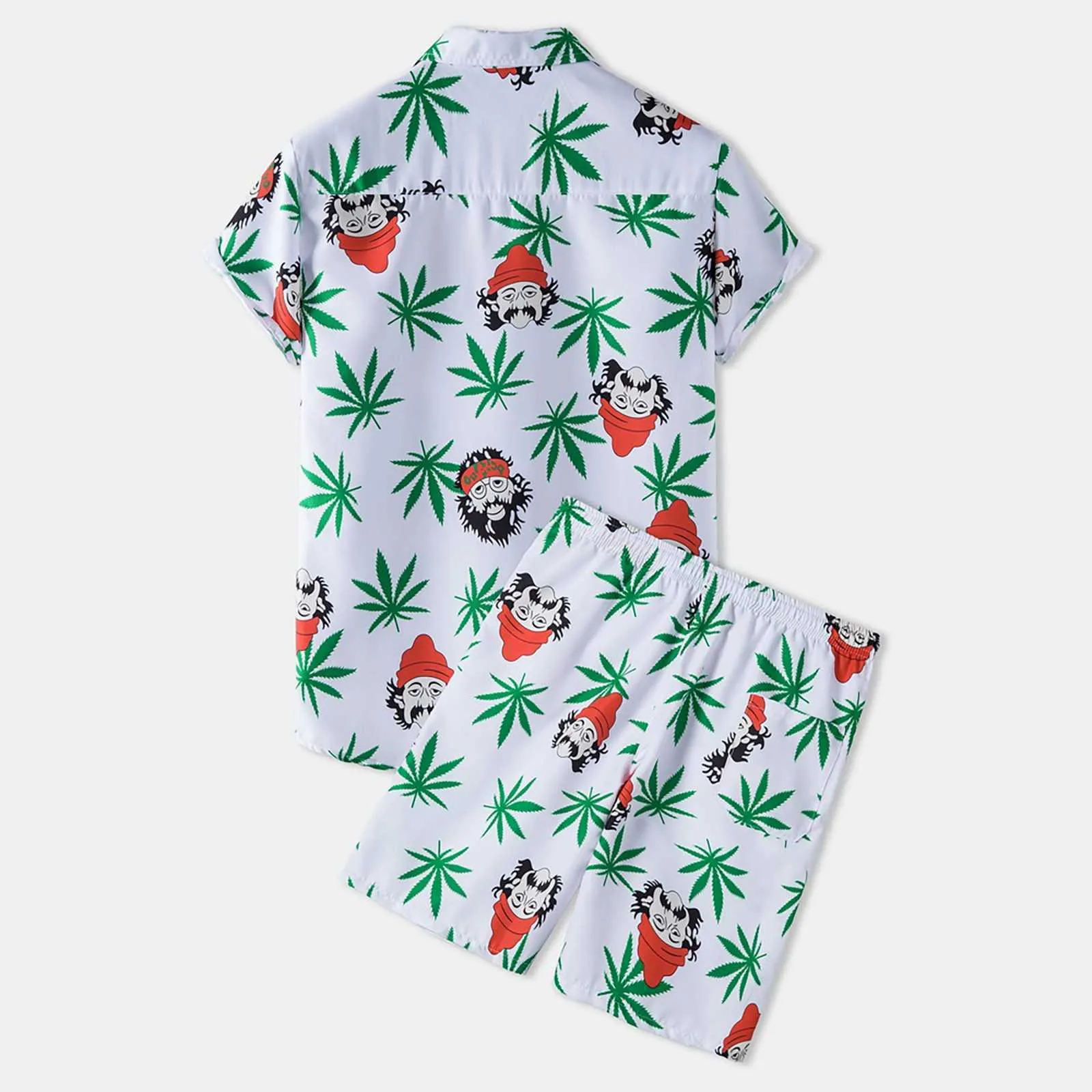 Hommes 2 pièces ensemble chemises hawaïennes + shorts de plage hommes décontracté Streetwear 2021 été floral lâche manches courtes vacances costumes mâle X0909