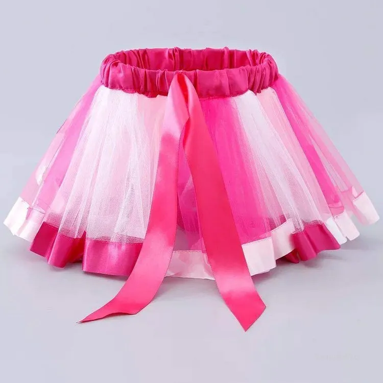 6 couleurs Vêtements pour enfants Jupes arc-en-maille Tutu Jupe de Noël Spectacle de danse pour enfants bébé Jupe Décoration de fête T2I52149