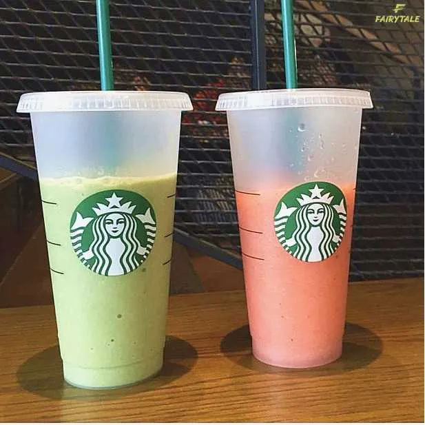 Cor reutilizável Starbucks mudando copo frio plástico