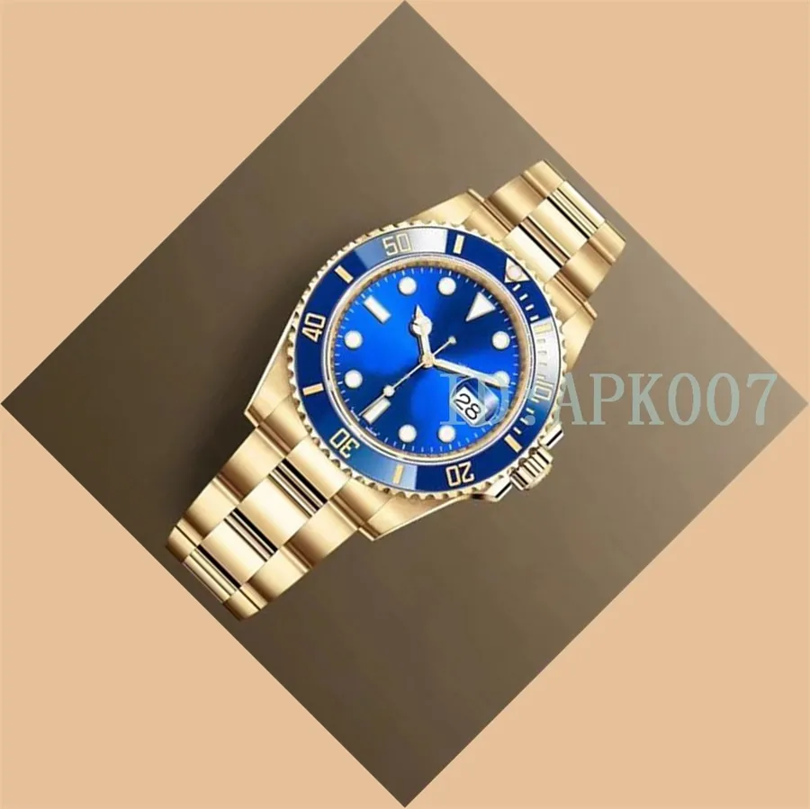 apk007 herr automatiska klockor Keramik Bezel herrklocka högkvalitativt guld Armbandsur herrpresent SUB Armbandsur rabatt !!!!!