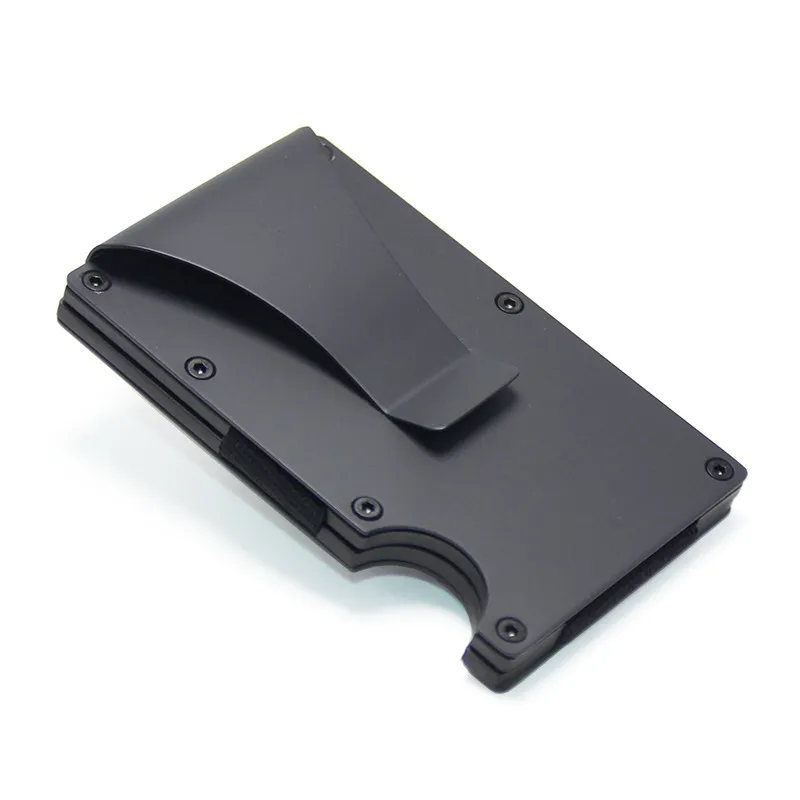 Metal Simple RFID fibra de carbono billetera tarjeta tarjetas de visita billeteras almacenamiento de notas