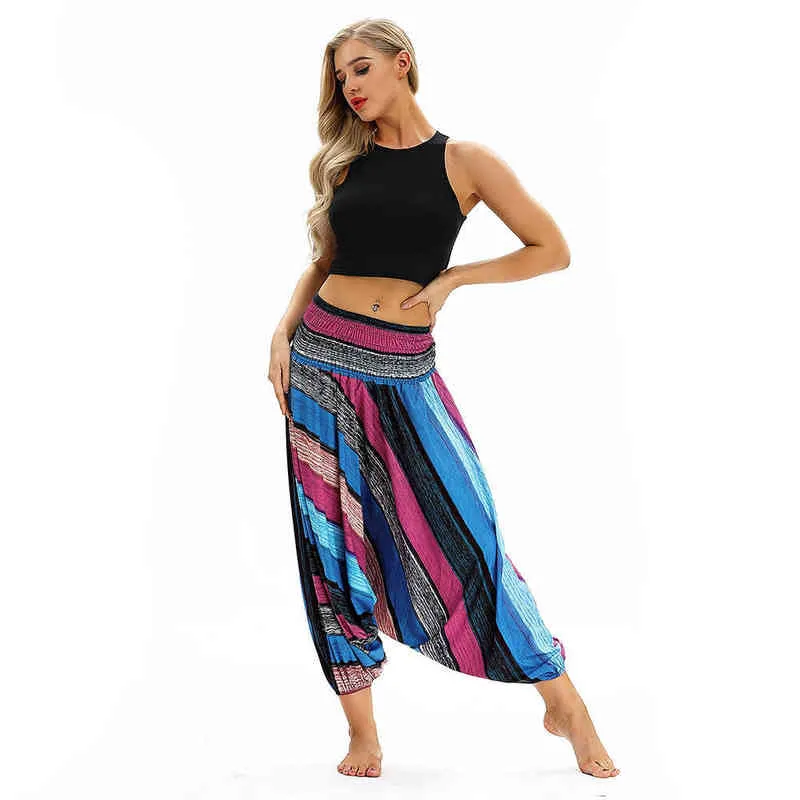 Femmes Harem Pantalon Mode Bohème Pantalon Lâche Pantalon De Yoga Occasionnel Hommes Femmes Baggy Boho Aladdin Combinaison Pantalon Taille Élastique H1221