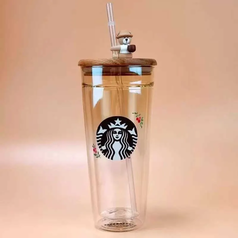 Tazze Starbucks in edizione limitata 2021 Tazza di accompagnamento in vetro di grande capacità con cannucciaSPQE