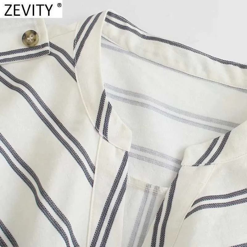 Zevity Kobiety Moda Paski Print Casual Playits Kobiet Elastyczne Przyciski Talii Spodenki Syjamskie Chic Kieszenie Pajaski P1127 210603