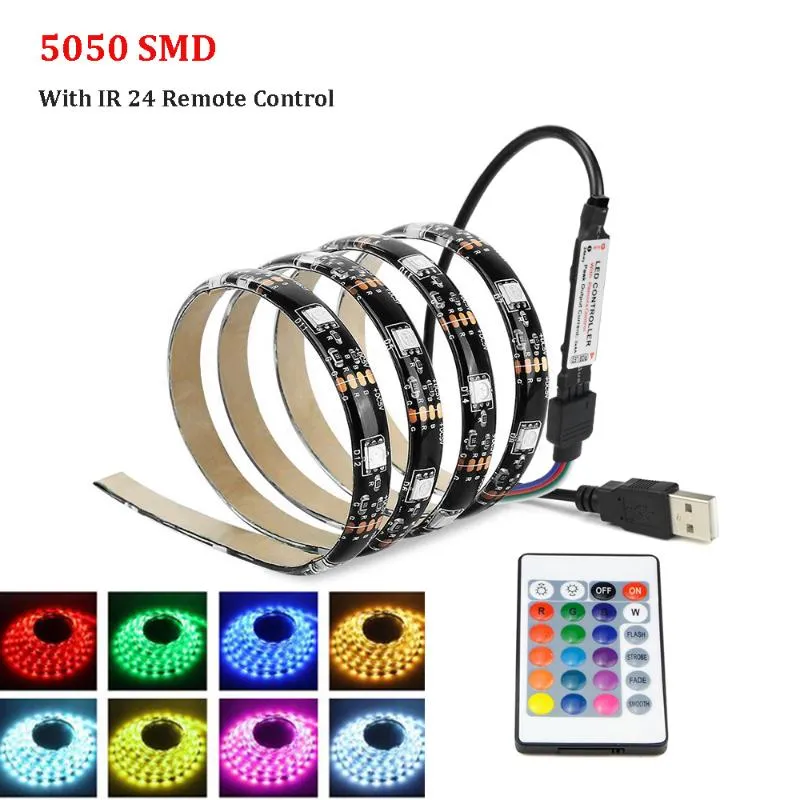 Tiras WS2812 LED Strip 5V USB individualmente endereçável Smart RGB Light SMD TV Backlight Desktop Iluminação Decoração263Y