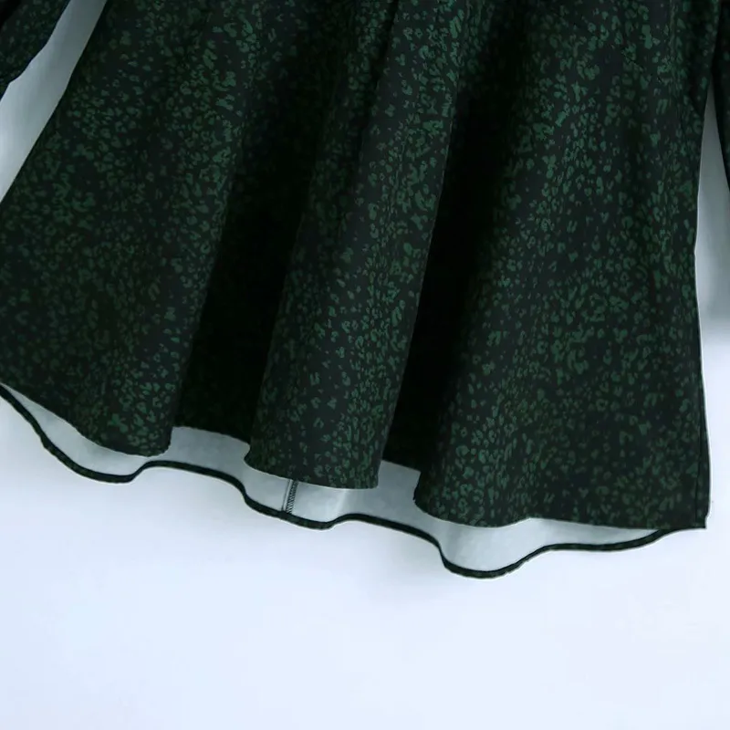 Женские летние печать мини-платья с длинным рукавом.
